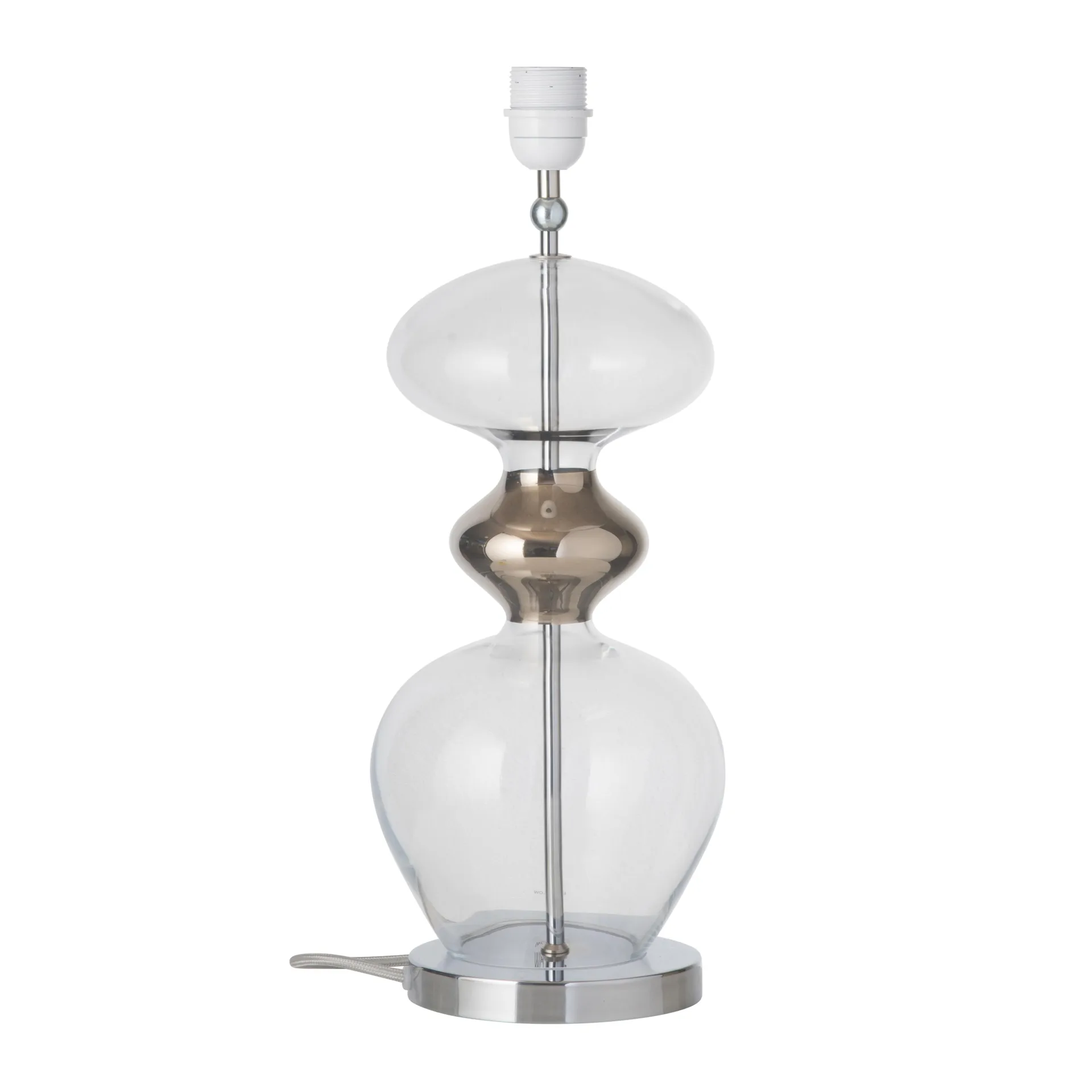 Futura lamp base, clear + silver-coloured cord EBB & FLOW
