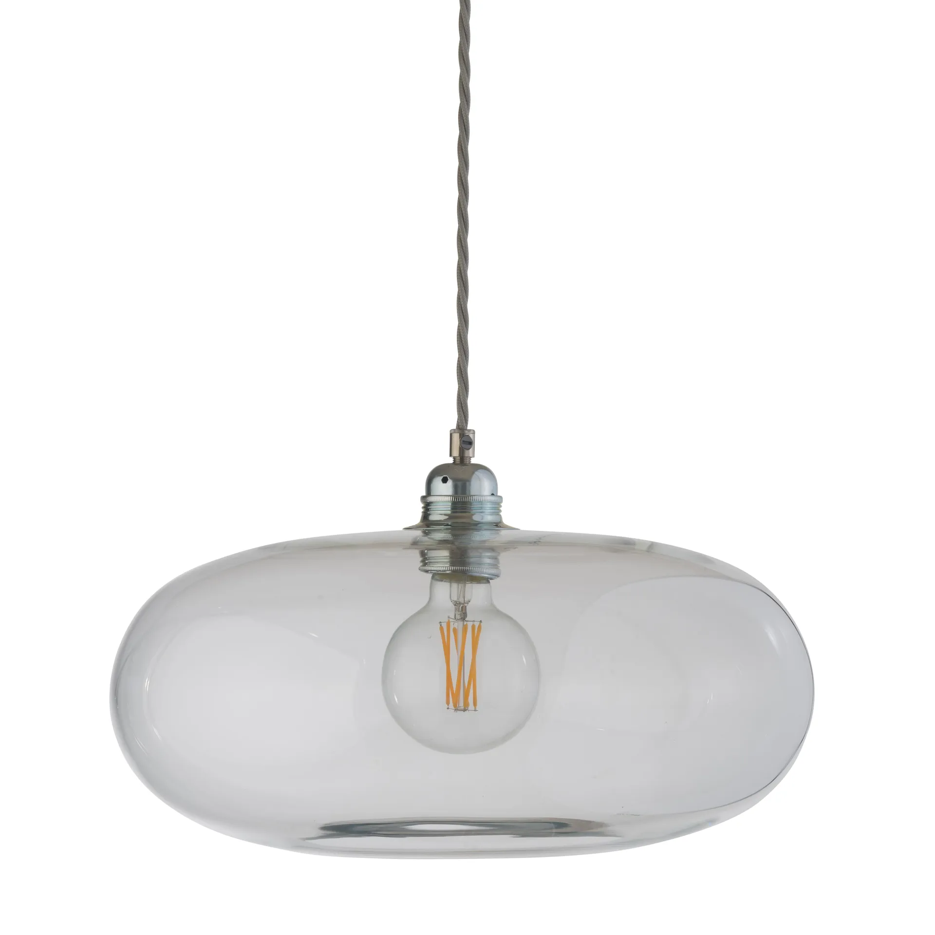 Horizon taklampa Ø 36 cm, Klar m. silversladd EBB & FLOW