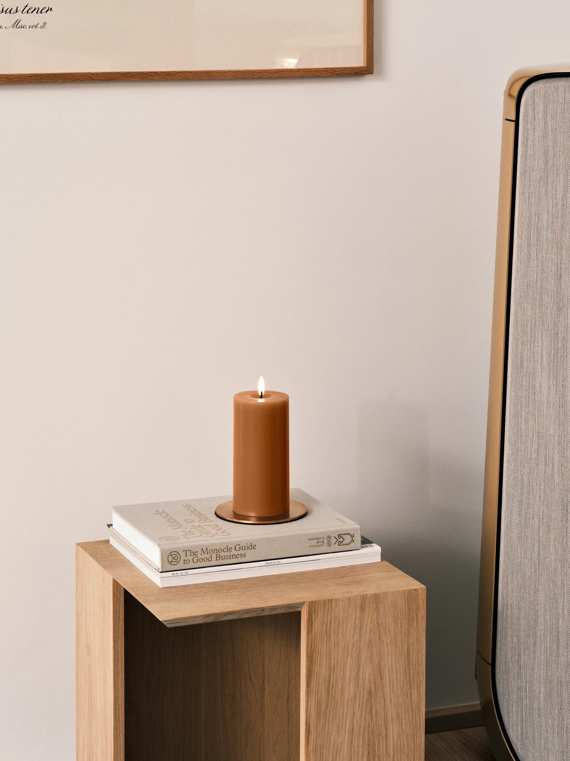 ester & erik Blockkerze LED, 23 Raw Toffee, 15cm ester & erik