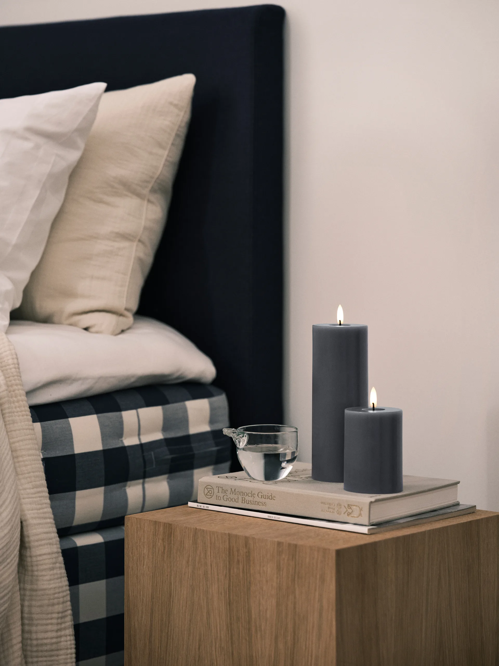 ester & erik Blockkerze LED, 74 Dark Slate, 20cm ester & erik