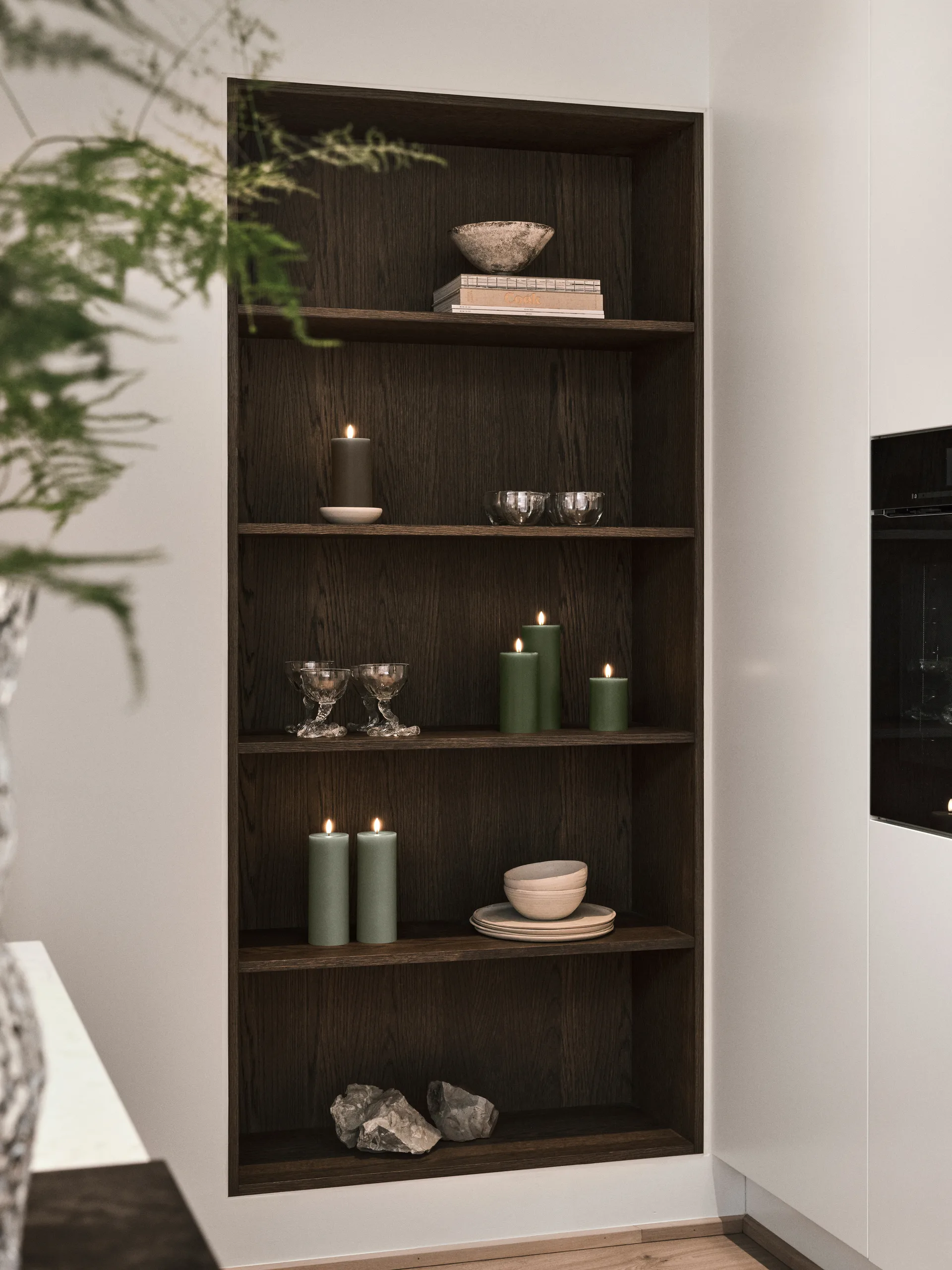 ester & erik Blockkerze LED, 77 Caviar, 15cm ester & erik