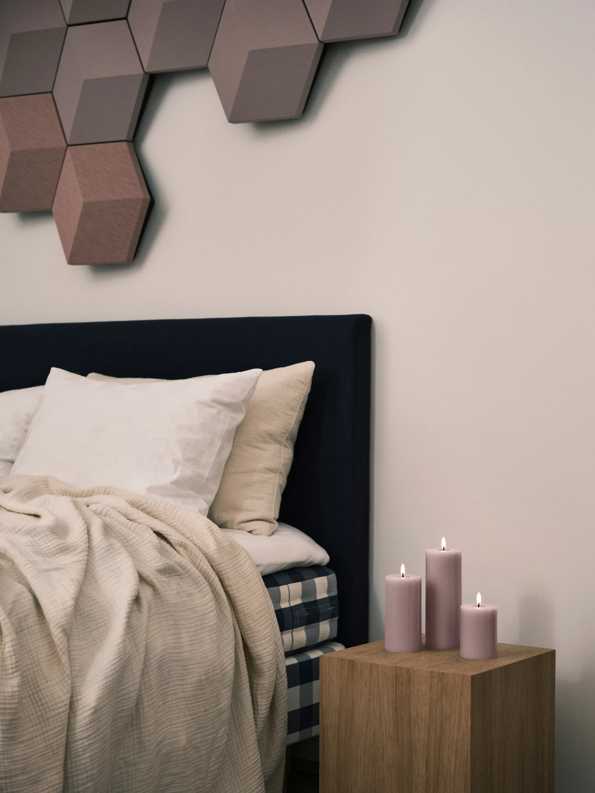 ester & erik blockljus LED, 52 Soft Rose, 15 cm ester & erik