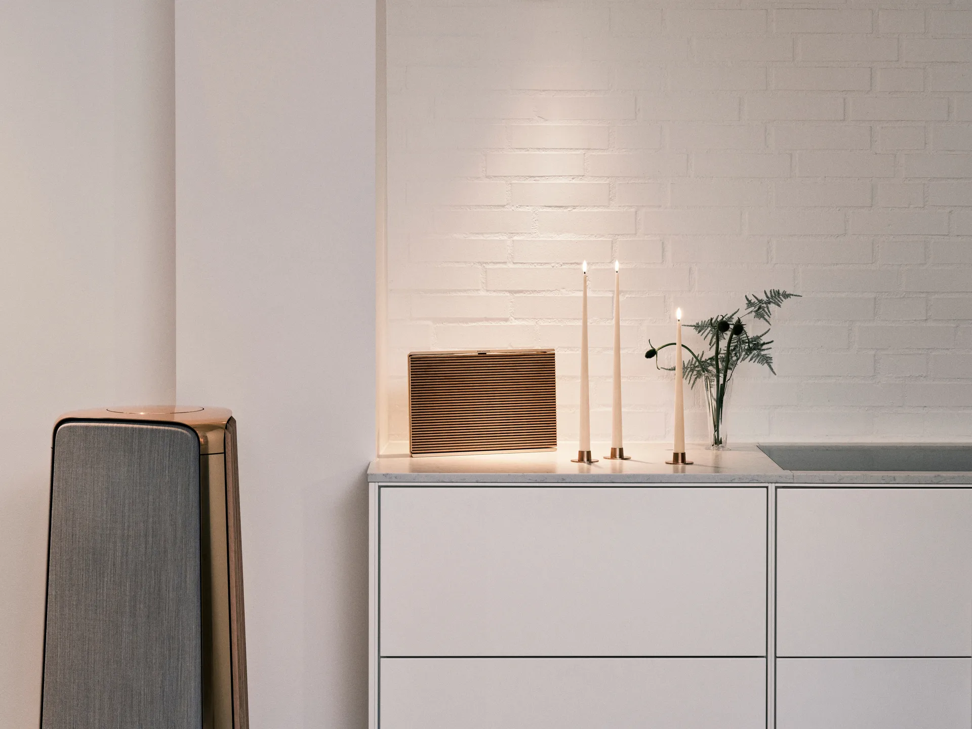 ester & erik taper candle LED 2-pack, 11 Ice Latte, 40 cm ester & erik