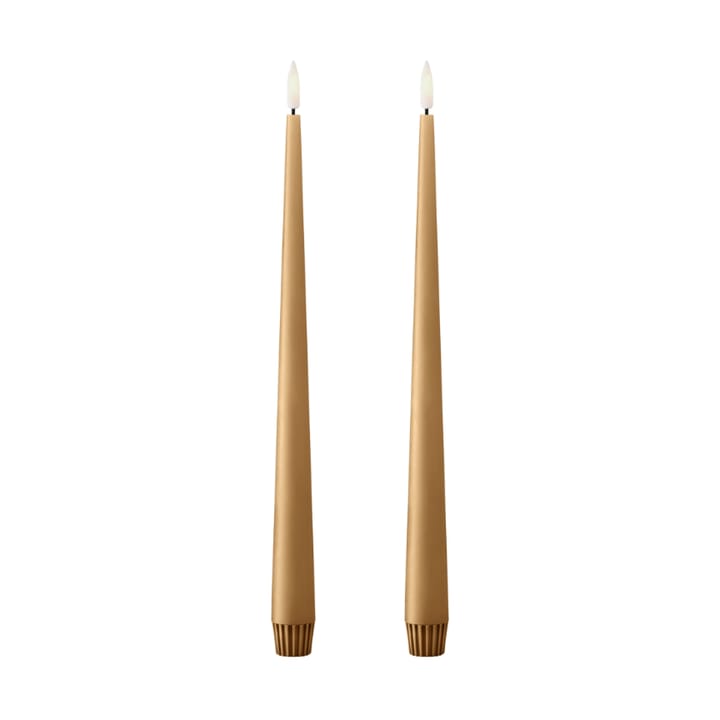 ester & erik taper candle LED 30 cm 2-pack - 27 Almond butter - Ester & erik