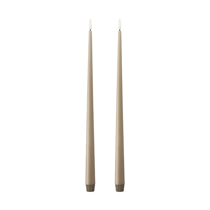 ester & erik taper candle LED 40 cm 2-pack - 18 Nougat Note - Ester & erik
