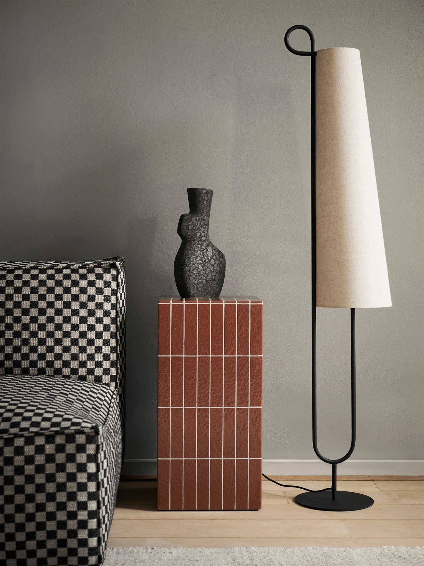 Ancora golvlampa, Black-Natural Ferm Living
