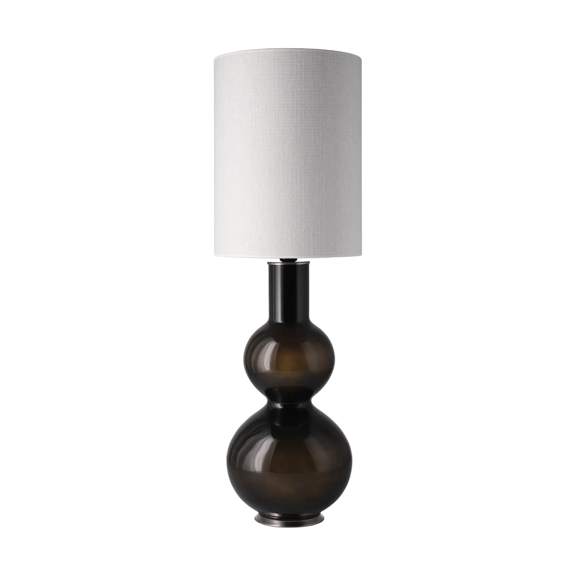 Augusta bordslampa svart lampfot, Babel Beige L Flavia Lamps