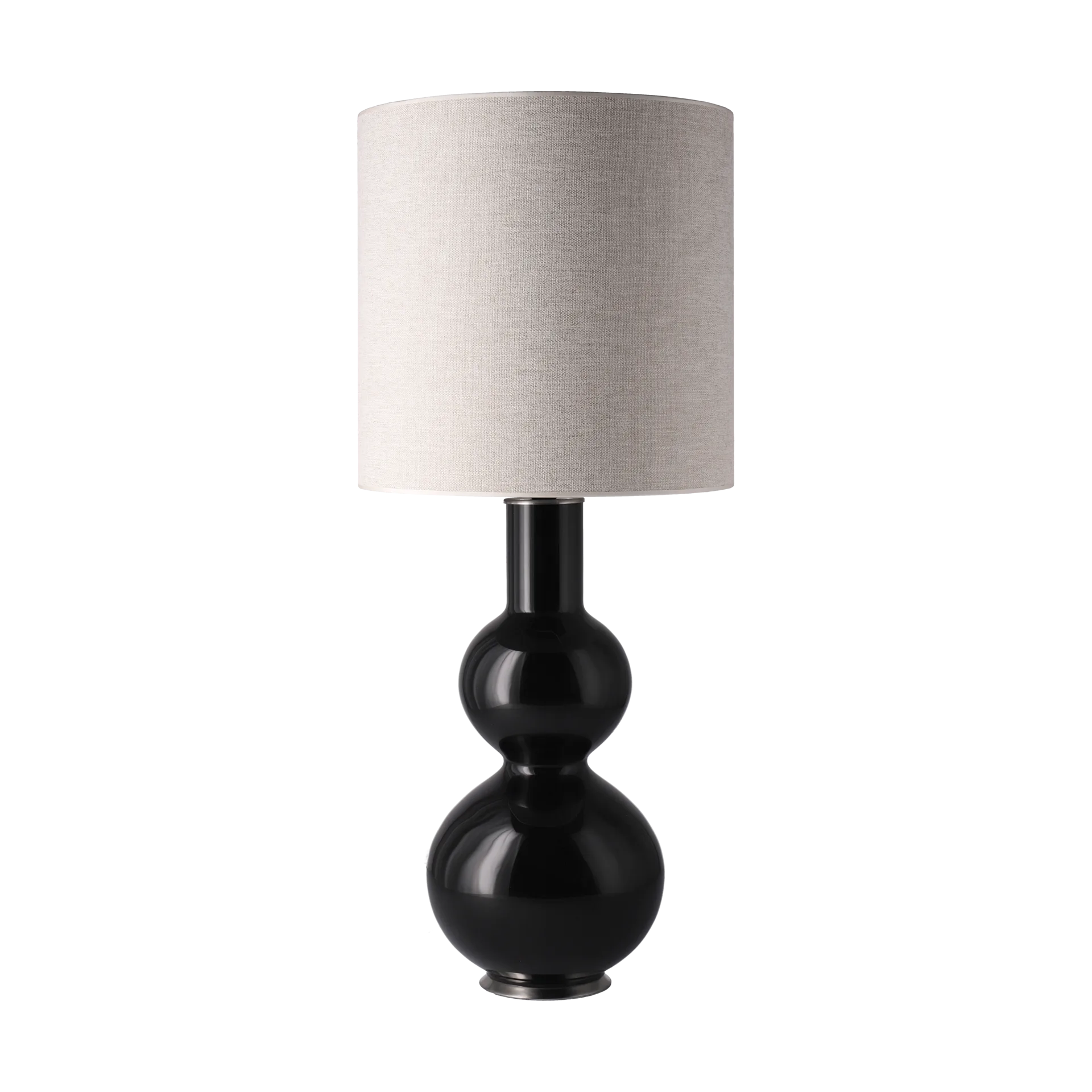 Augusta bordslampa svart lampfot, London Beige M Flavia Lamps