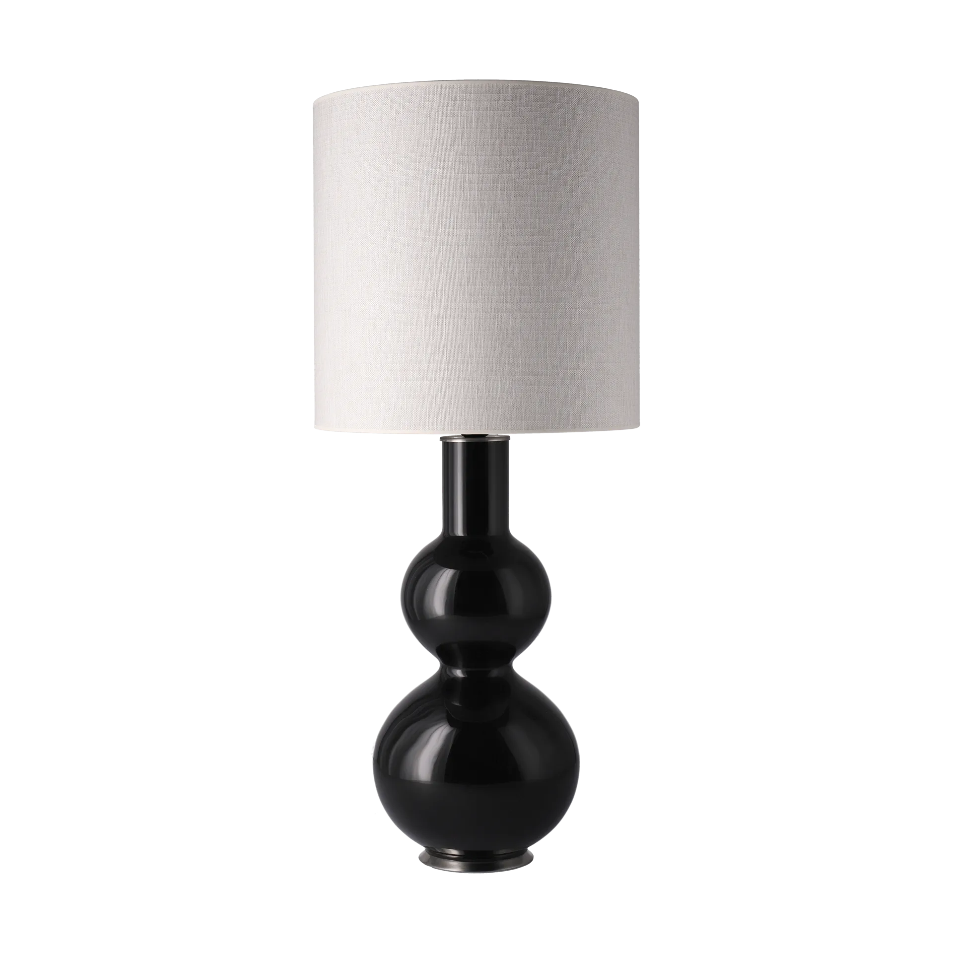 Augusta table lamp black lamp base, Babel Beige M Flavia Lamps
