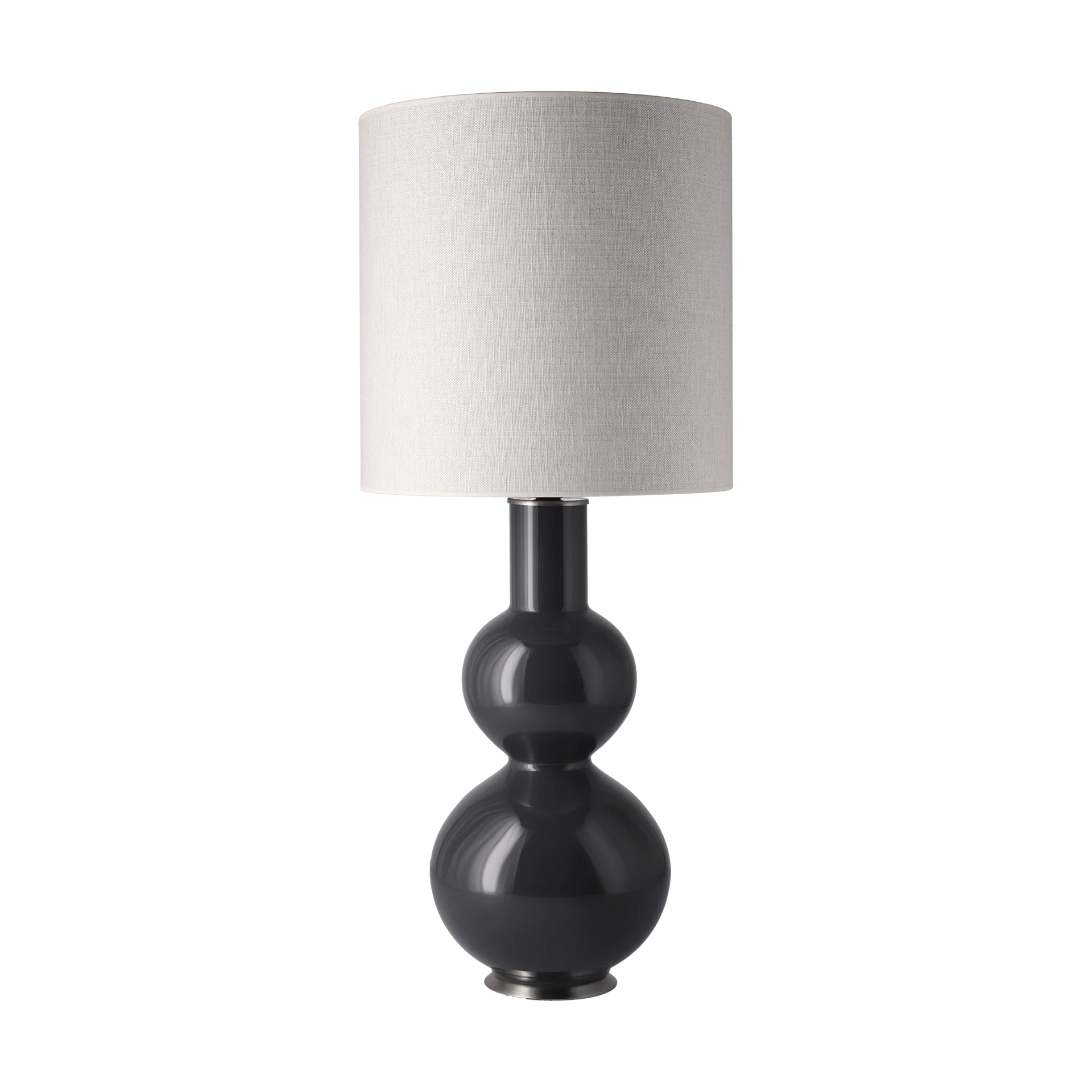 Augusta Tischleuchte grauer Lampenfuß, Babel Beige M Flavia Lamps