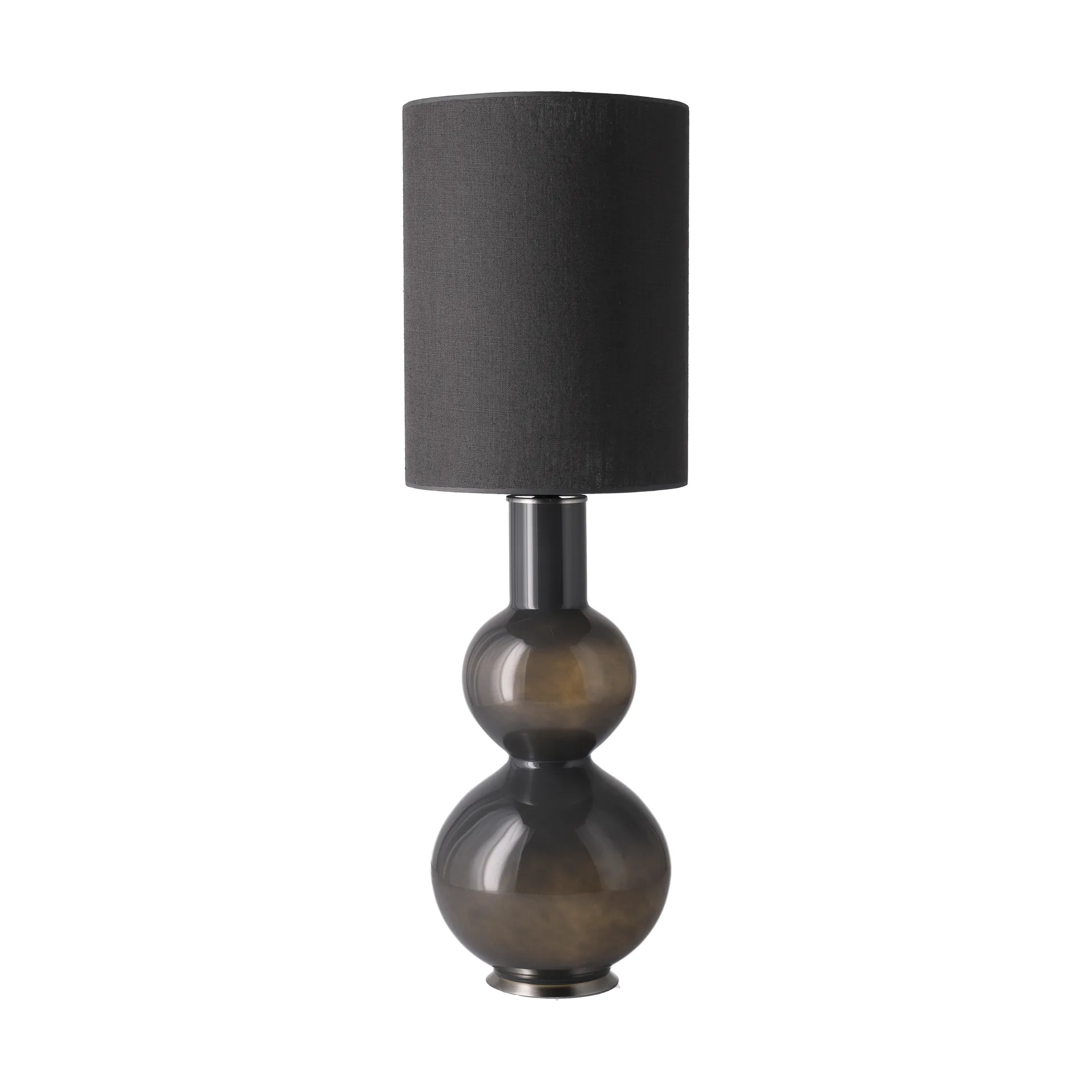 Augusta Tischleuchte grauer Lampenfuß, Lino Negro L Flavia Lamps