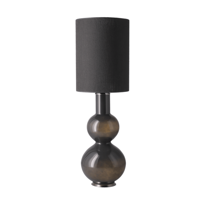 Augusta Tischleuchte grauer Lampenfuß, Lino Negro L Flavia Lamps