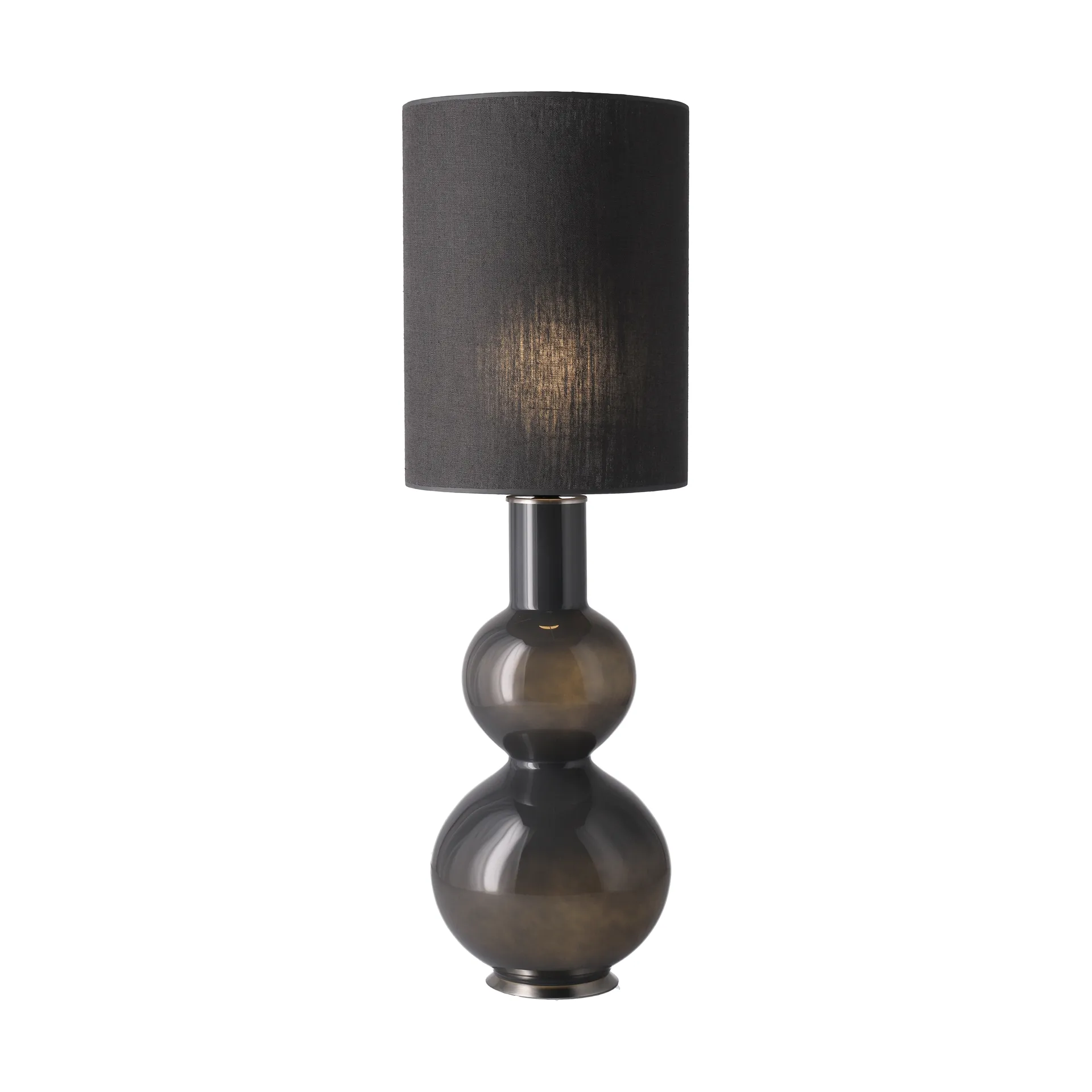 Augusta Tischleuchte grauer Lampenfuß, Lino Negro L Flavia Lamps