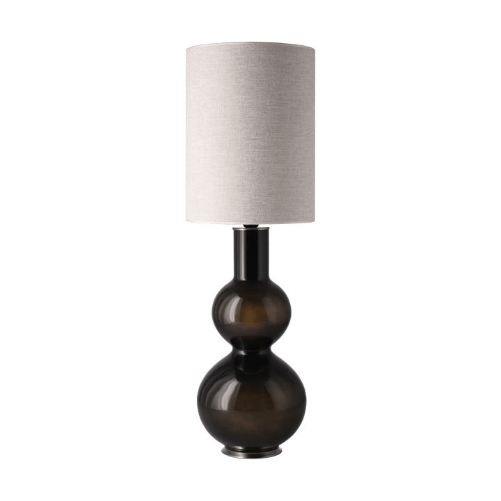 Augusta Tischleuchte schwarzer Lampenfuß, London Beige L Flavia Lamps