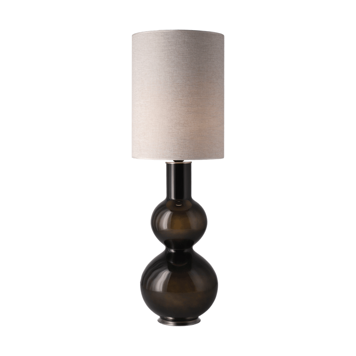 Augusta Tischleuchte schwarzer Lampenfuß, London Beige L Flavia Lamps