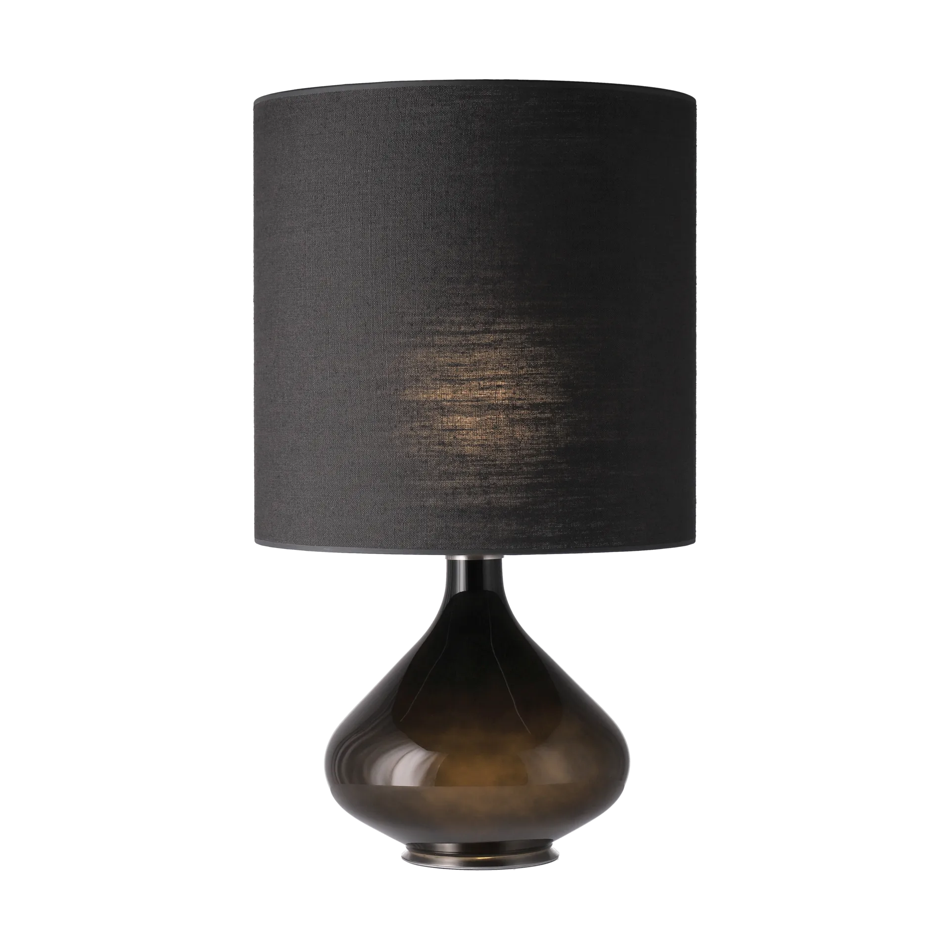 Flavia Tischleuchte schwarzer Lampenfuß, Lino Negro M Flavia Lamps
