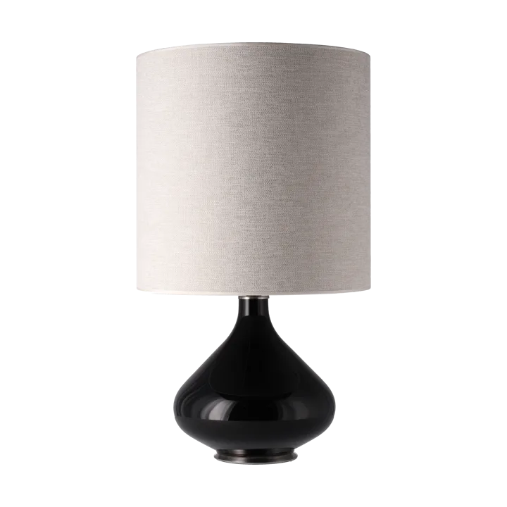 Flavia Tischleuchte schwarzer Lampenfuß - London Beige M - Flavia Lamps