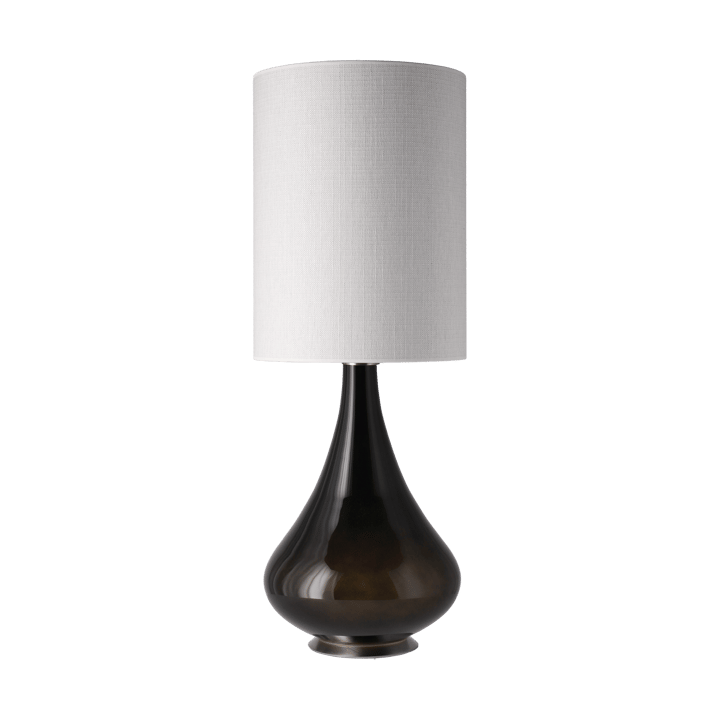 Renata Tischleuchte schwarzer Lampenfuß, Babel Beige L Flavia Lamps