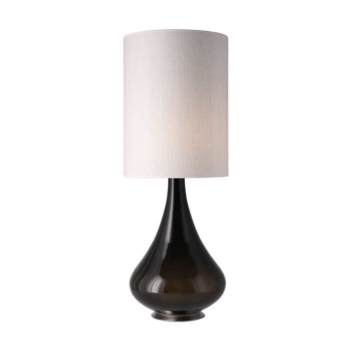 Renata Tischleuchte schwarzer Lampenfuß, Babel Beige L Flavia Lamps