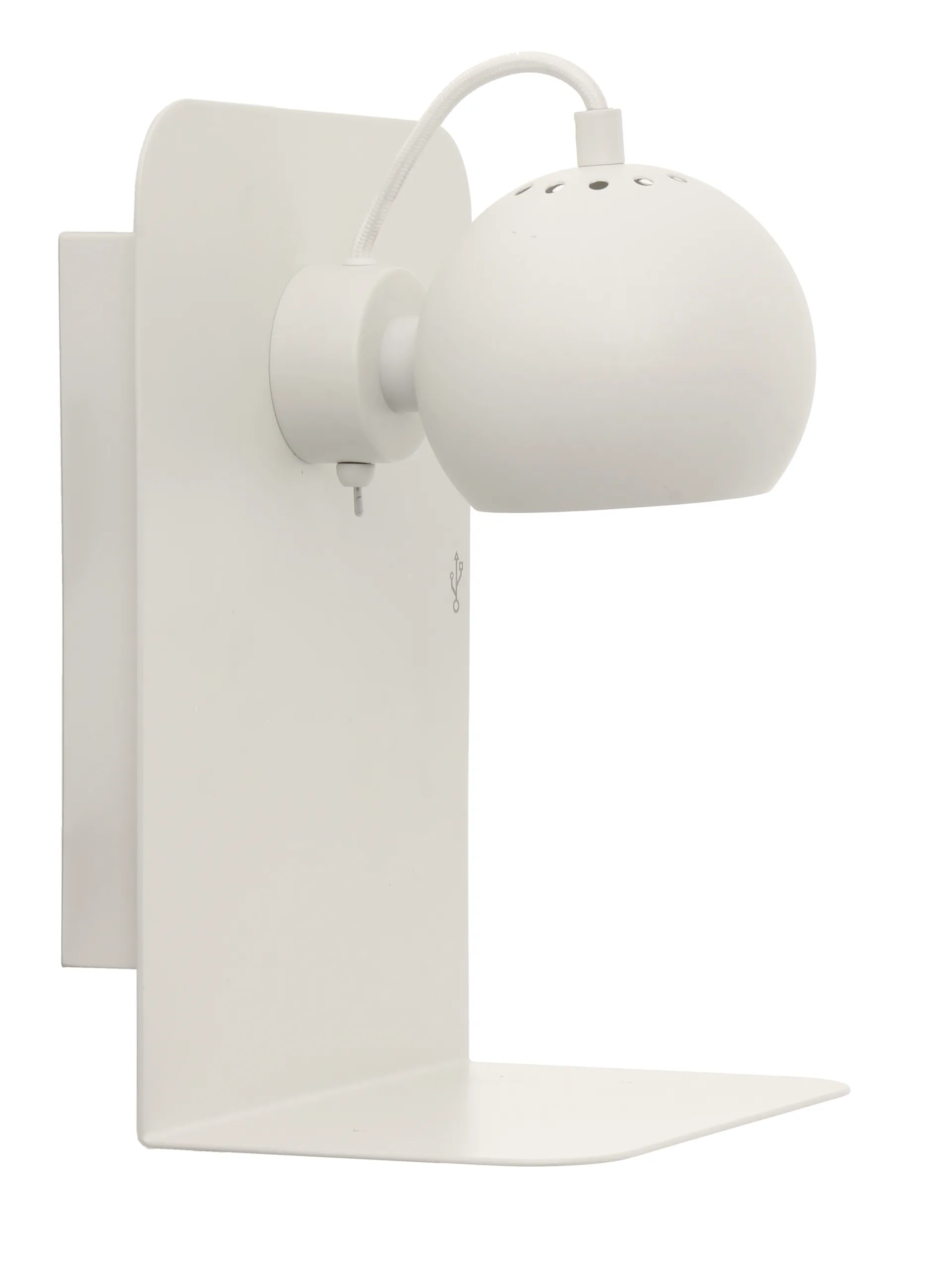 Ball vägglampa usb, Mattvit Frandsen