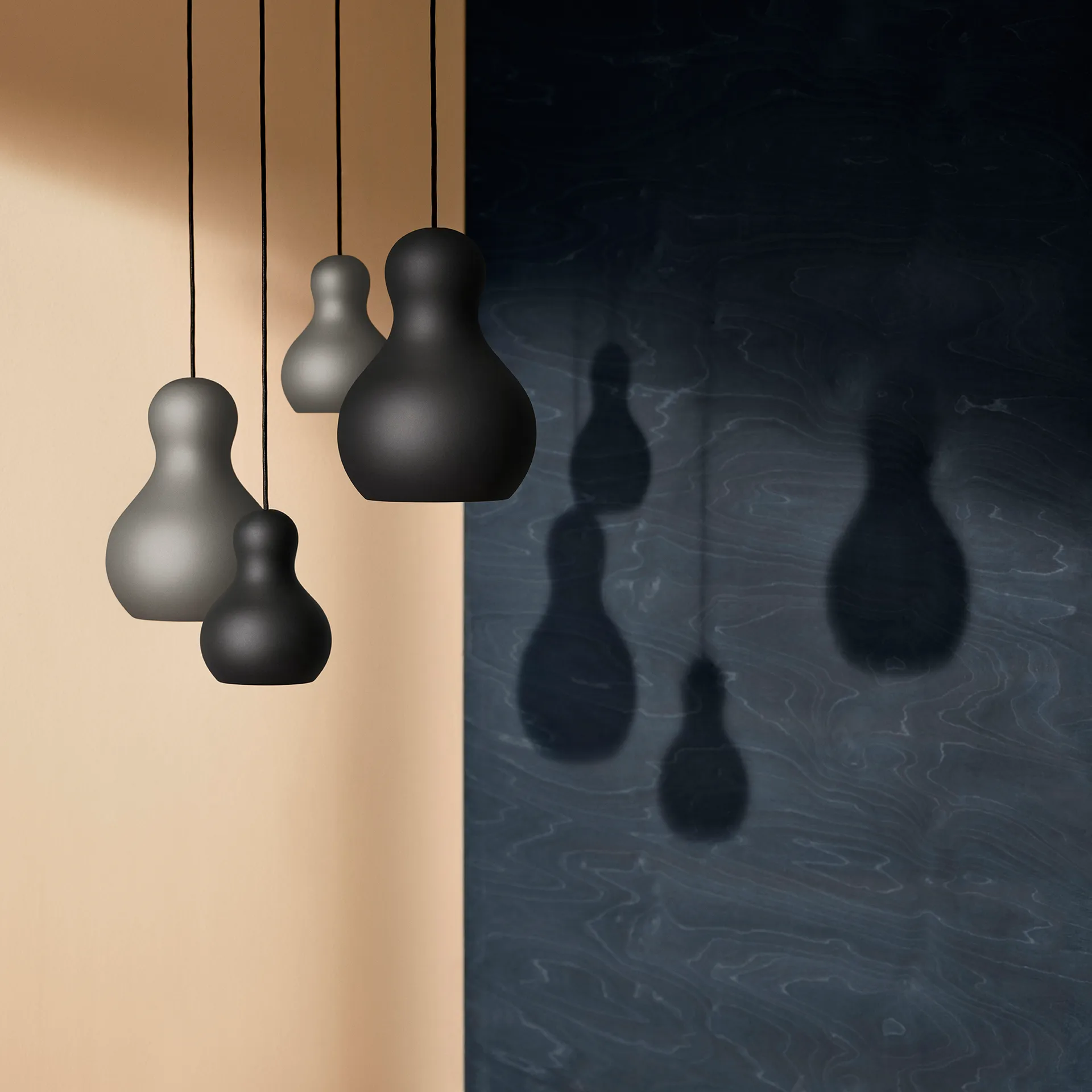 Calabash P2 pendant lamp matte, grey meteor Fritz Hansen