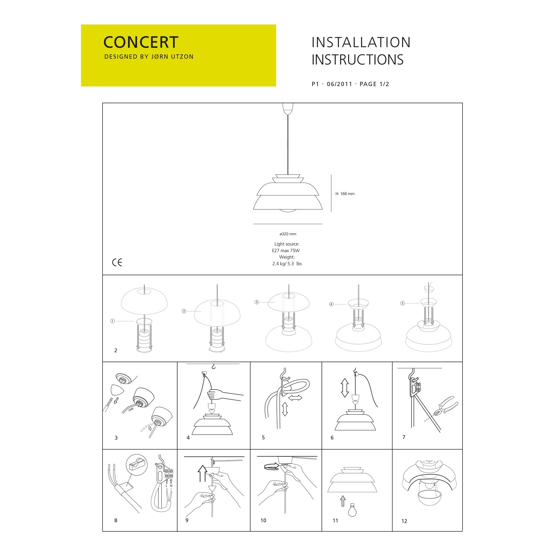 Concert Pendelleuchte weiß, P1 Fritz Hansen