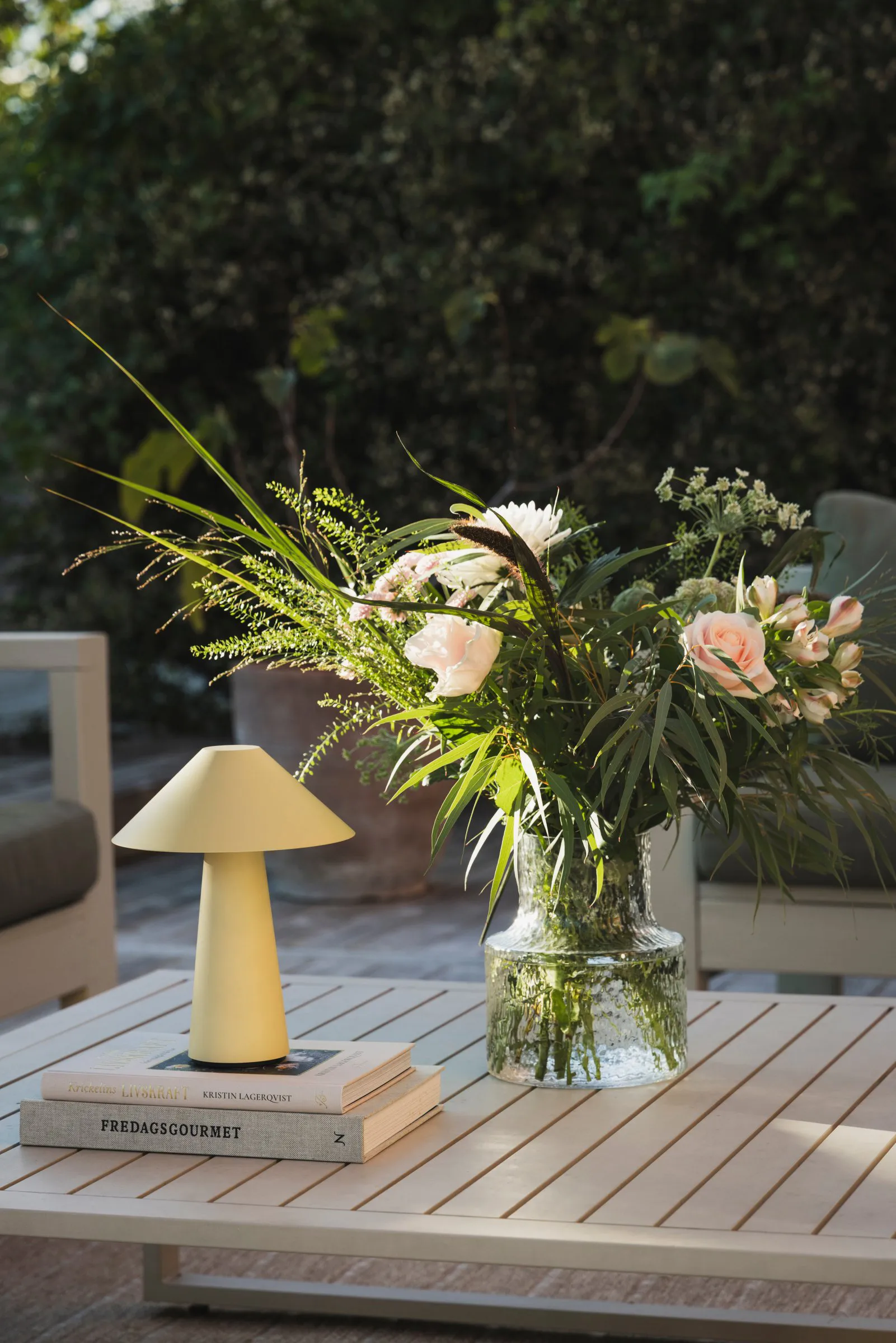 Cannes portable table lamp, Oat yellow Globen Lighting