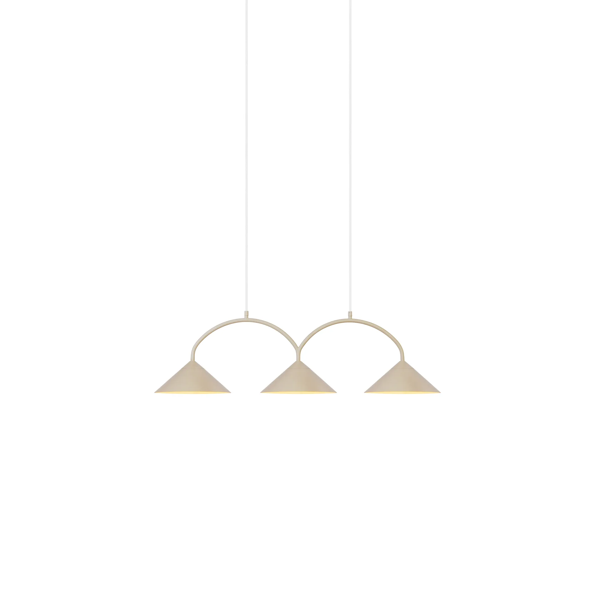 Curve Pendelleuchte 3, Beige Globen Lighting