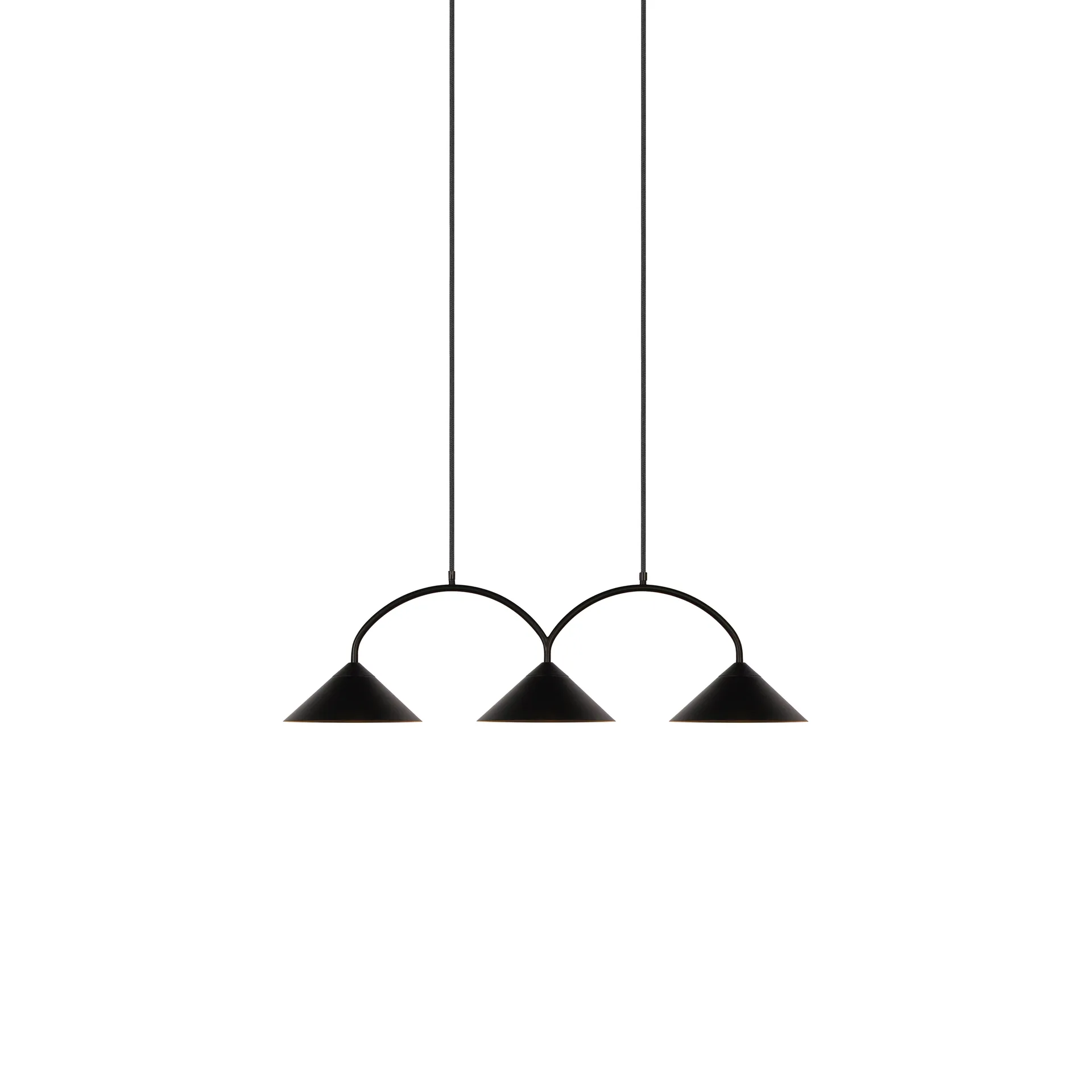 Curve Pendelleuchte 3, Schwarz Globen Lighting