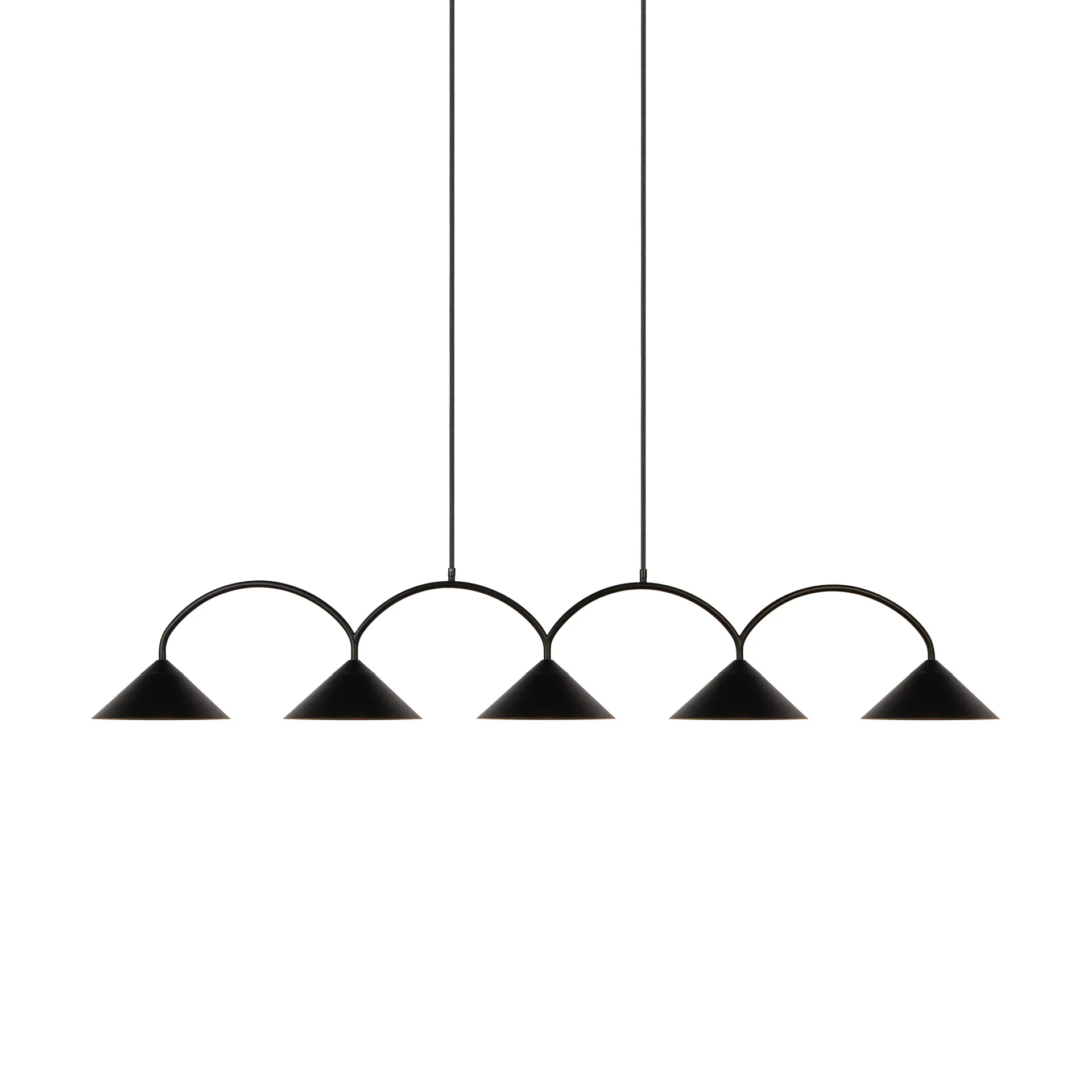 Curve Pendelleuchte 5, Schwarz Globen Lighting