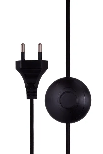 Florian golvlampa - Vit bouclé/svart, Ø30x80 cm - Globen Lighting