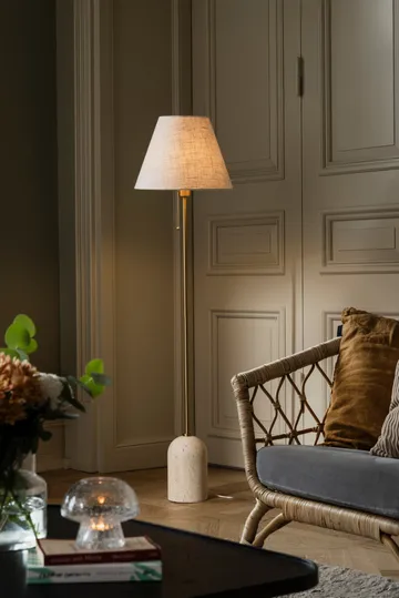 Gino golvlampa - Beige travertine - Globen Lighting