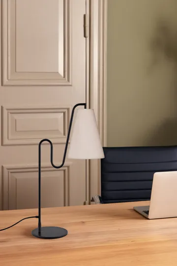 Lou table lamp - White bouclé-black - Globen Lighting