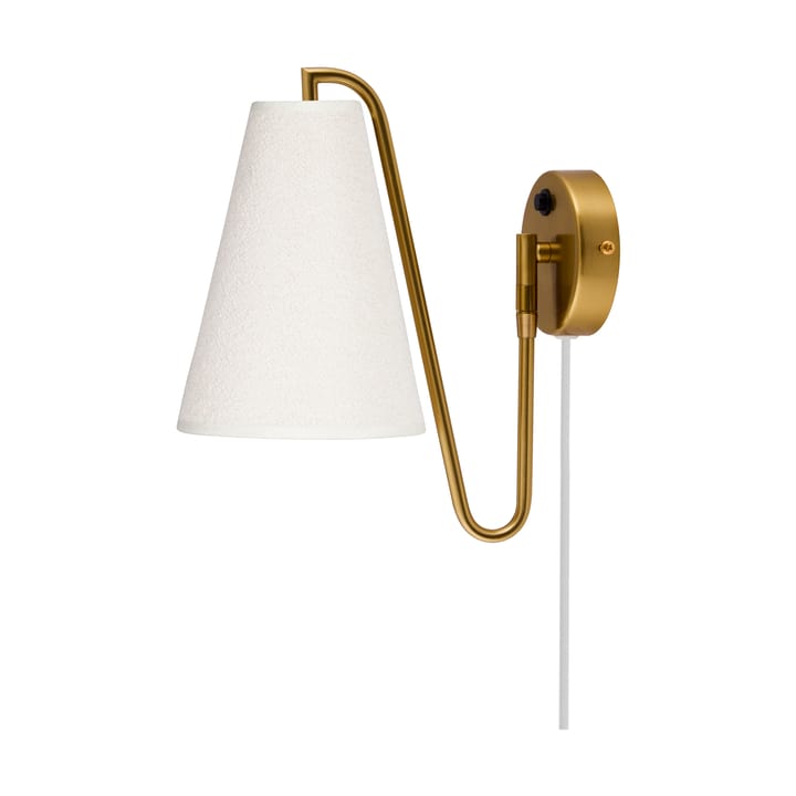 Lou vägglampa - Bouclé vit-borstad mässing - Globen Lighting