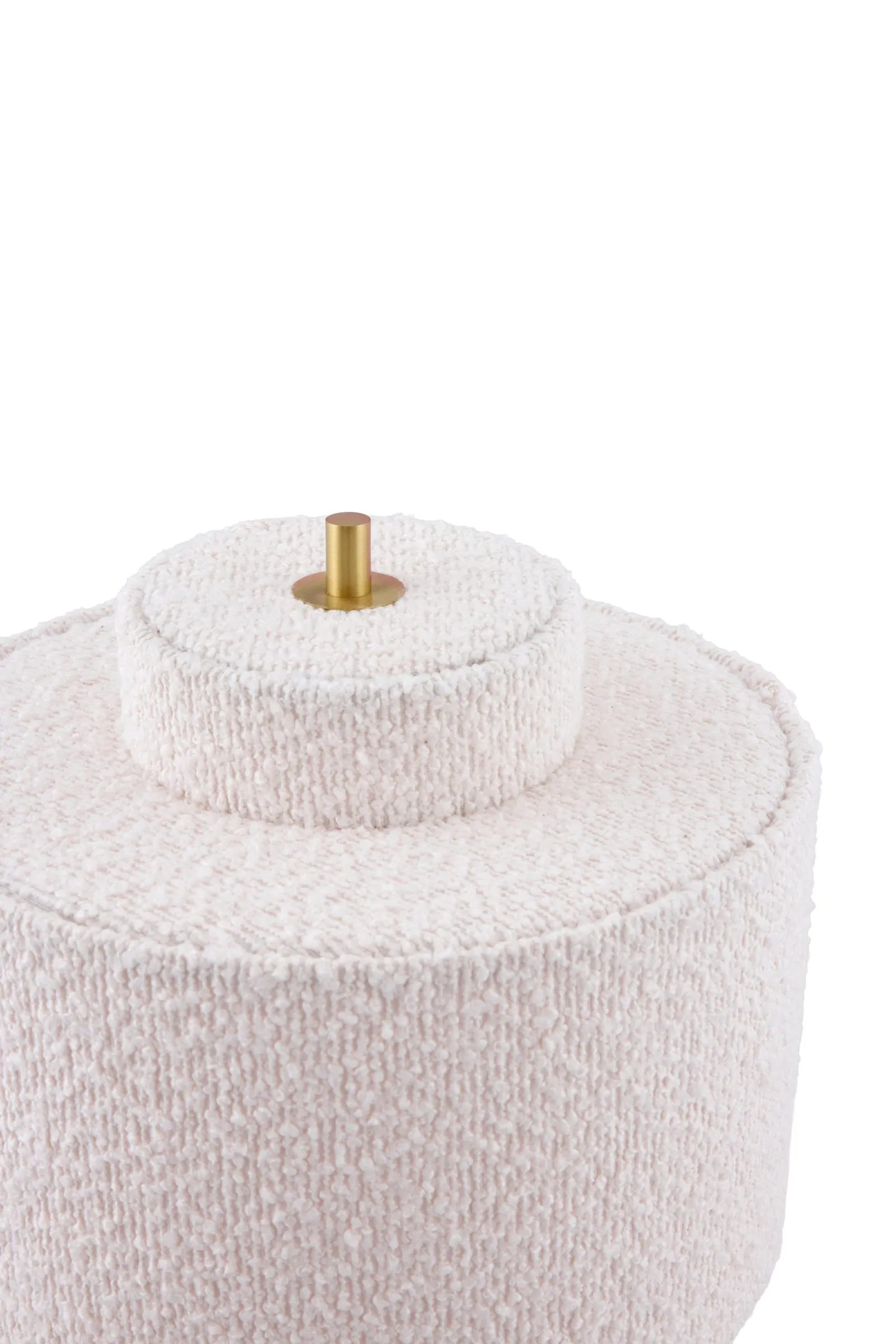 Noah table lamp, White bouclé, Ø25x30.5 cm Globen Lighting