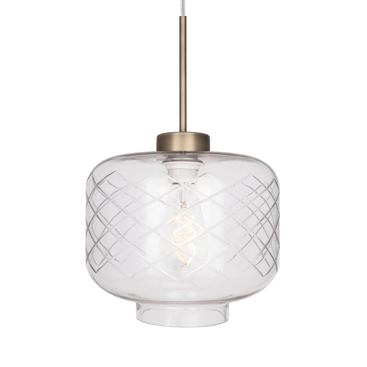 Ritz taklampa slipat glas, Antik mässing Globen Lighting