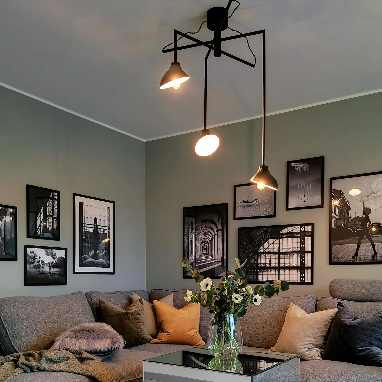 Spider 3 Pendelleuchte, Schwarz Globen Lighting