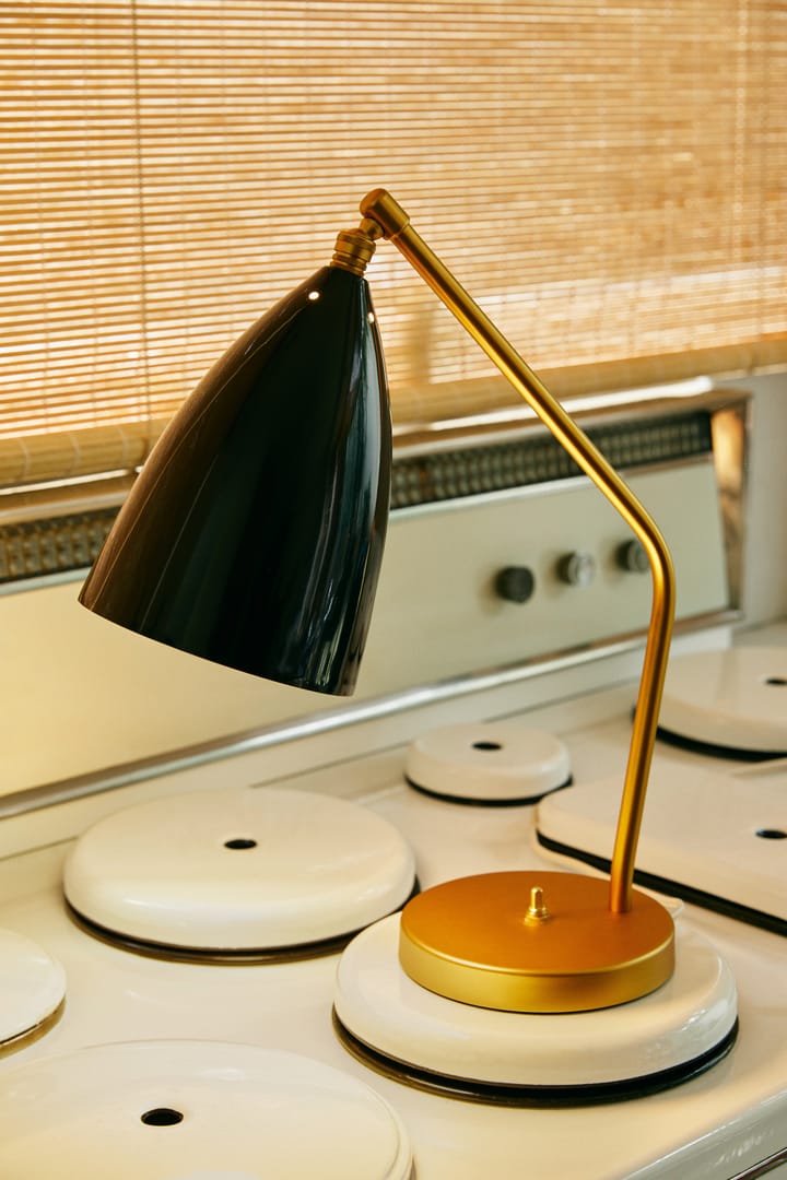 Gräshoppa Tischleuchte poliert, Black-Brass GUBI