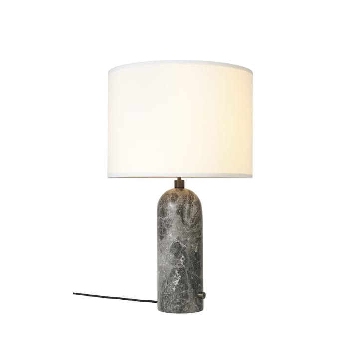 Gravity L Tischleuchte, Grey marble, weißer Schirm GUBI