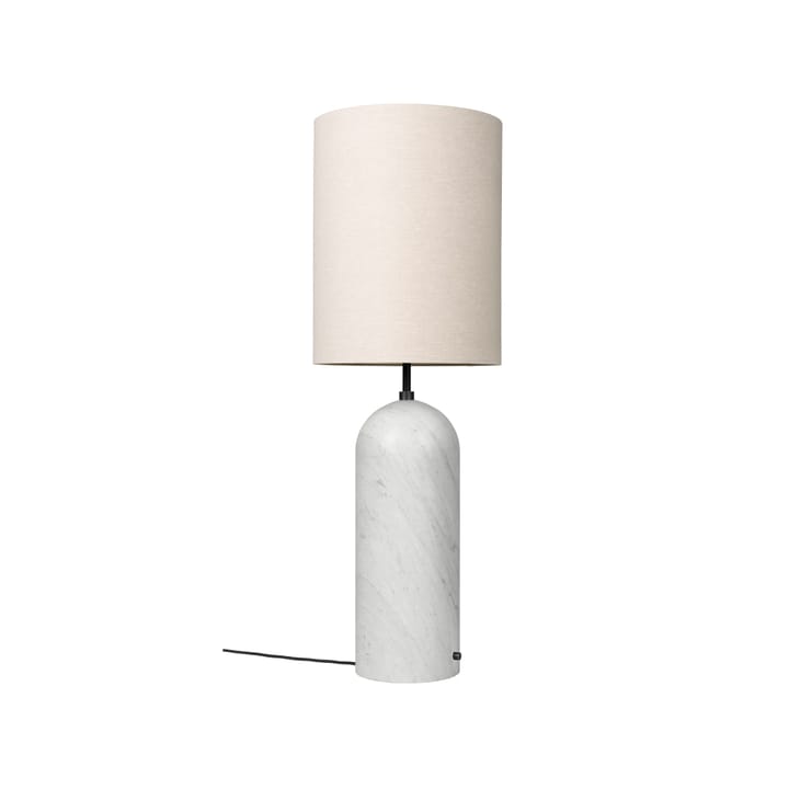Gravity XL floor lamp - White marble/canvas, high - GUBI