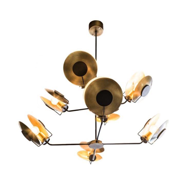 Caserta 8 ceiling lamp - Brass-black - Hallbergs Belysning