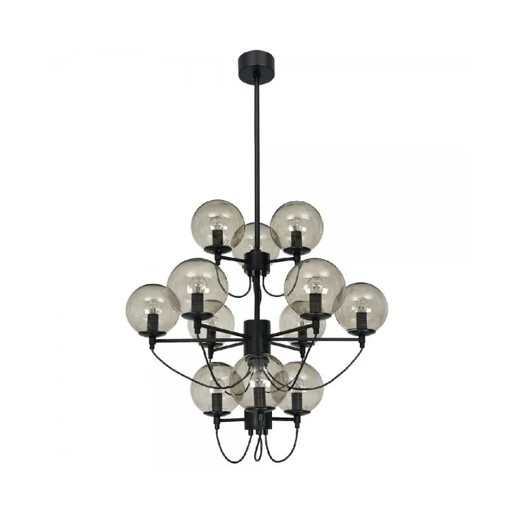 Perla 12 ceiling lamp 115 cm, Black Hallbergs Belysning