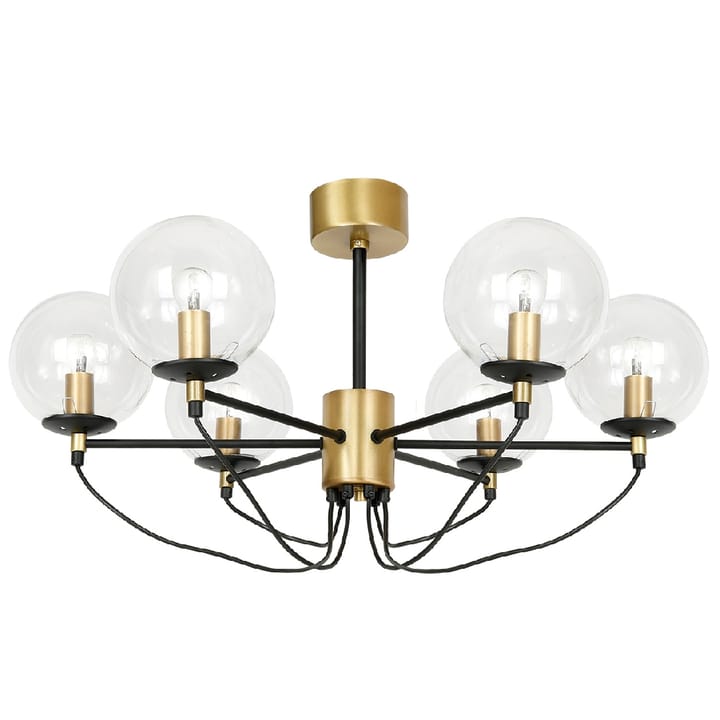 Perla 6 ceiling lamp 45 cm - Brass-black - Hallbergs Belysning