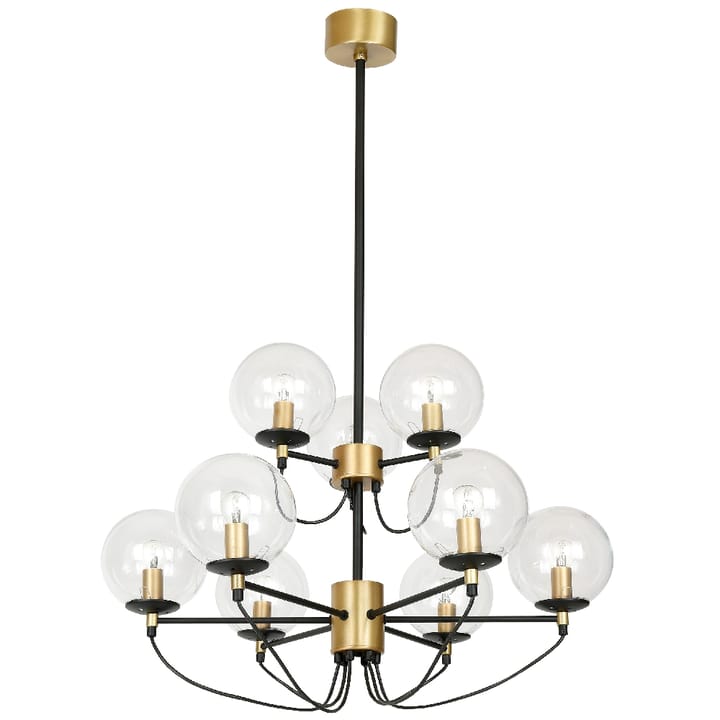 Perla 9 ceiling lamp 95 cm - Brass-black - Hallbergs Belysning