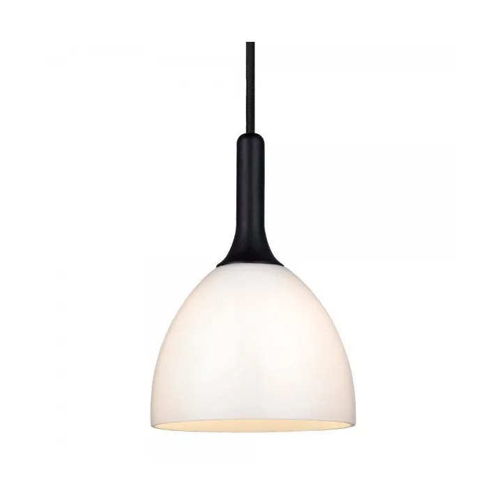 Bellevue Pendelleuchte 20 cm, Opal-black oiled wood Halo Design Bellevue Pendelleuchte 20 cm, Opal-black oiled wood Halo Design