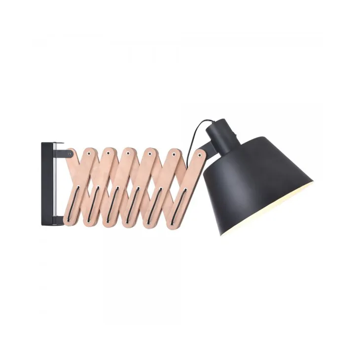 Vintage Wandleuchte XXL 46 cm, Schwarz Halo Design