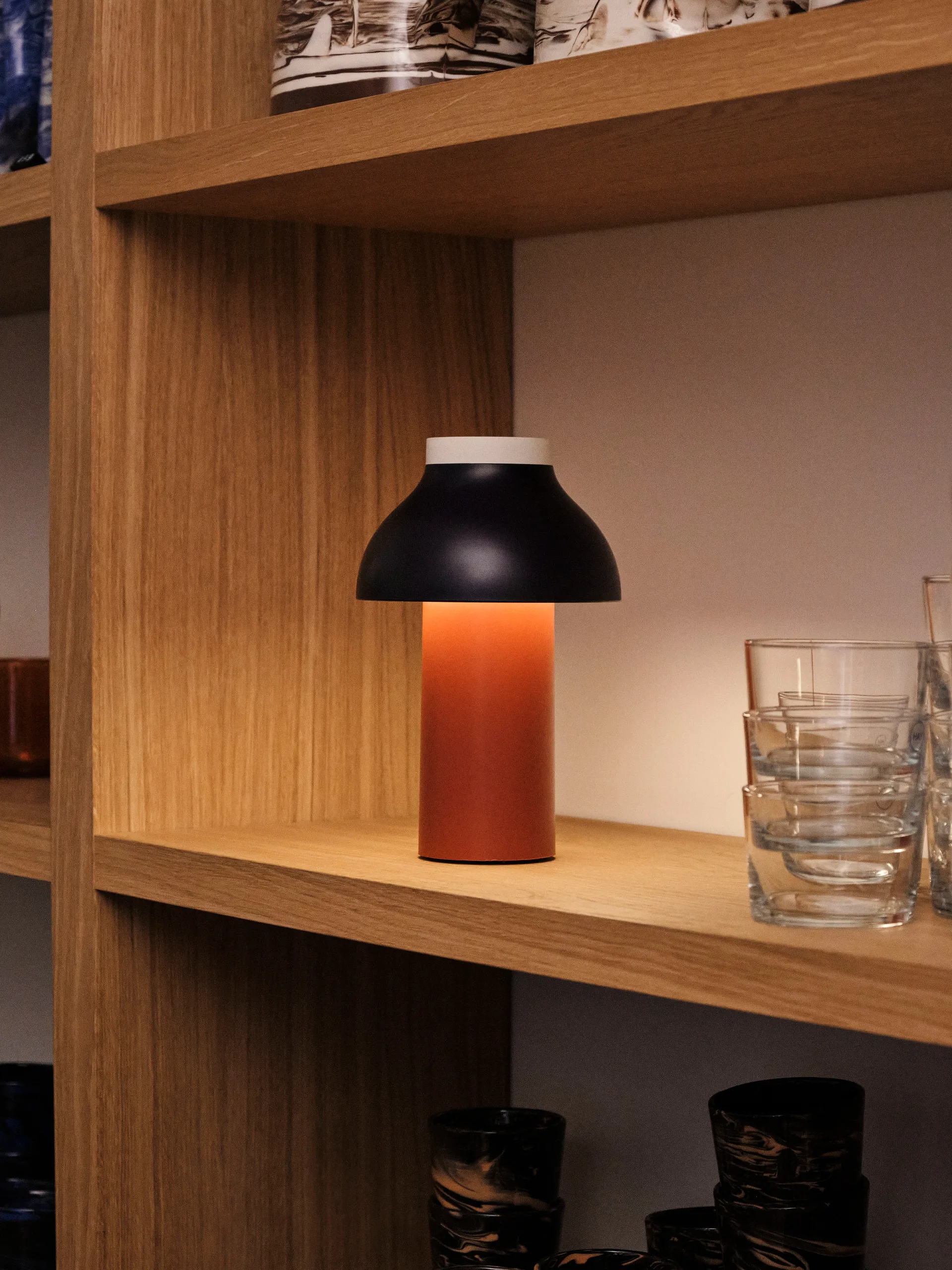 PC Portable table lamp, Dusty red HAY