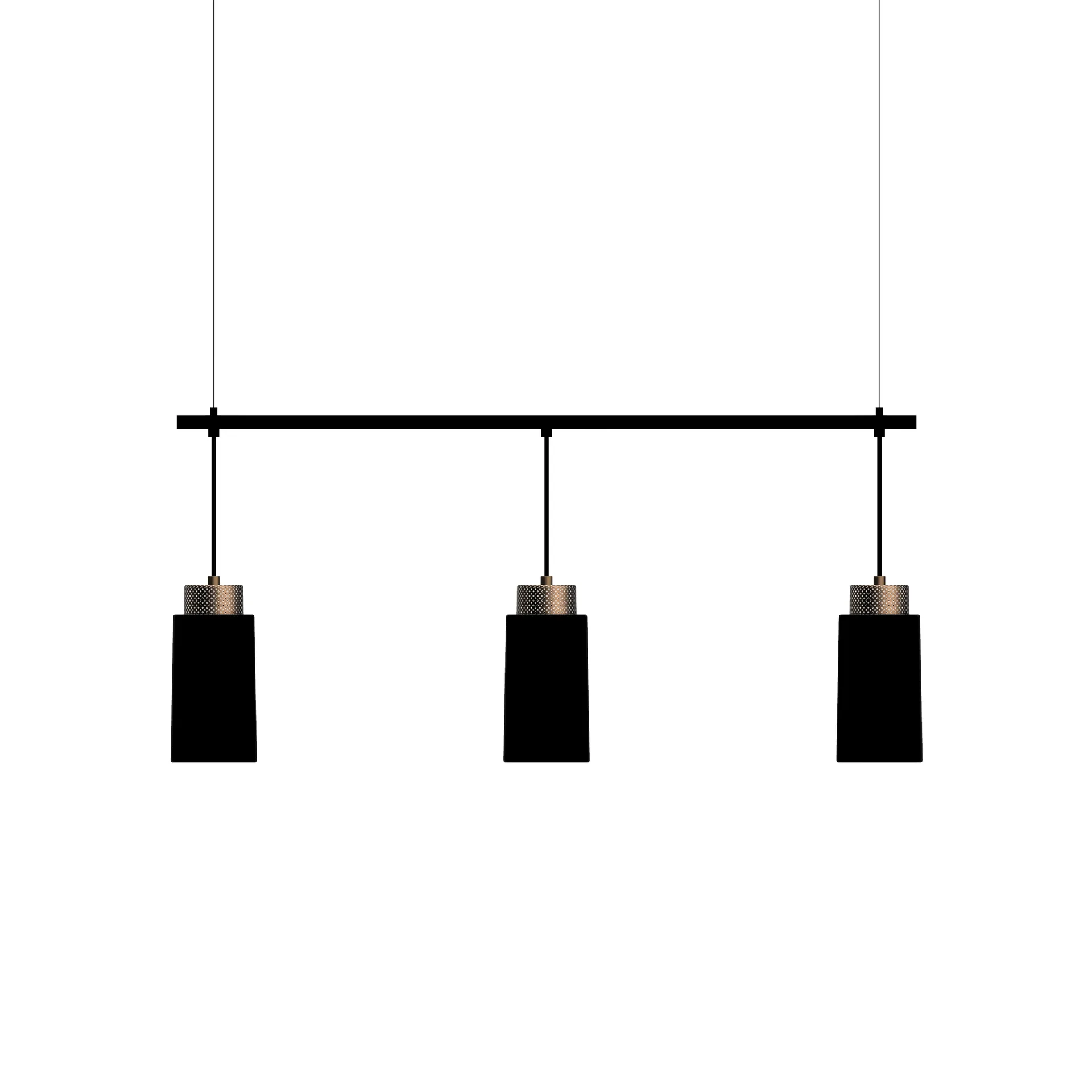 Edge pendant lamp trio, Matte black-bronze Herstal