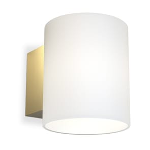 Evoke wall lamp small - Satin brass-opal glass - Herstal