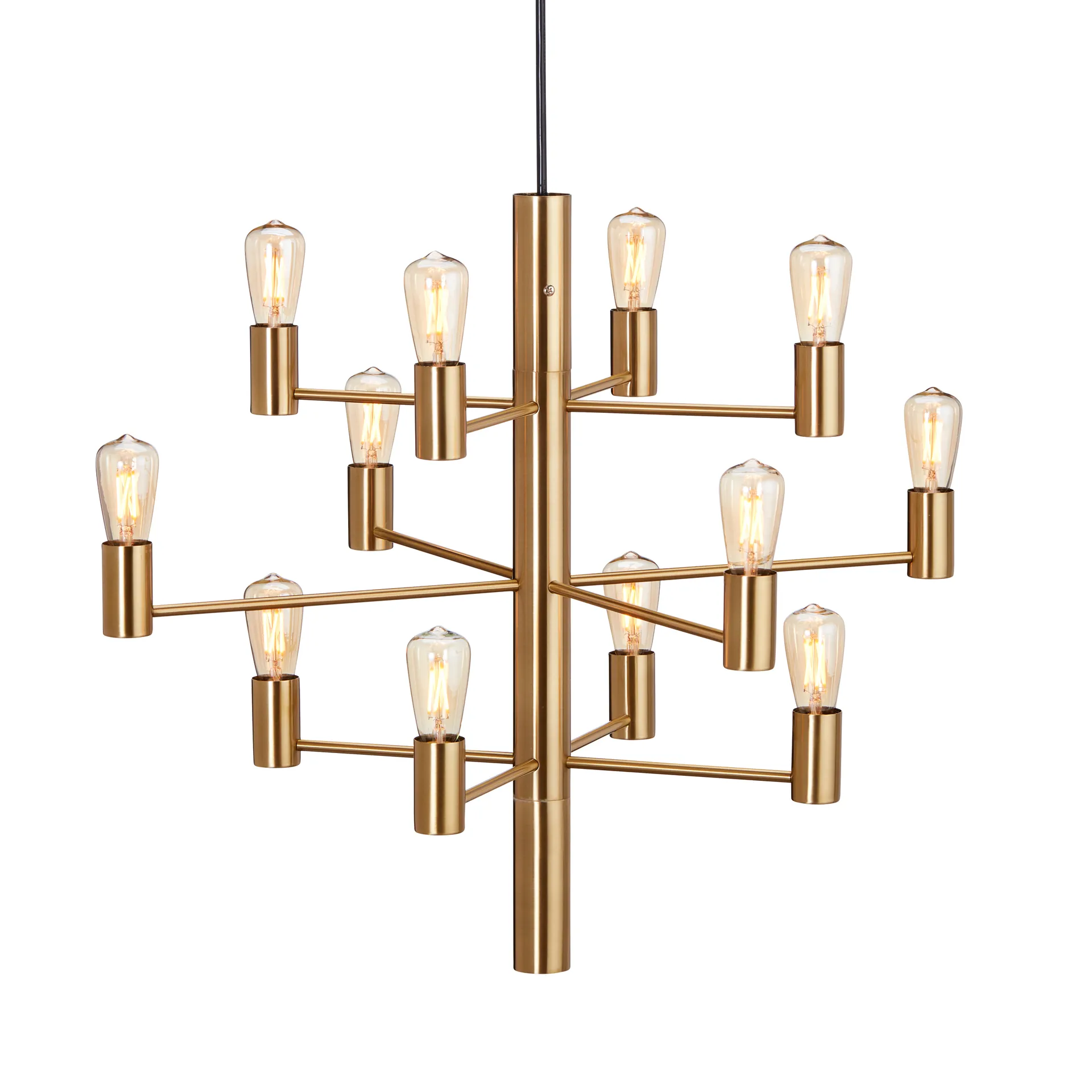 Manola 12 ljuskrona, Satin brass Herstal